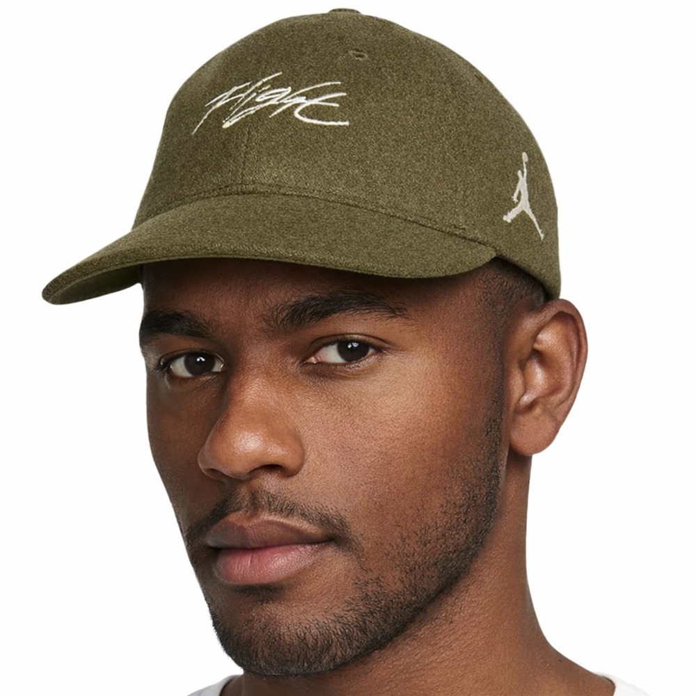 Nike Men's Jordan Fly Flight Cap Hat Olive Green Sail White SZ M/L NEW $30
